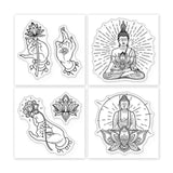Buddha PVC Stamp, 4Pcs/Set