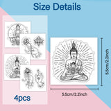 Buddha PVC Stamp, 4Pcs/Set