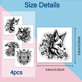 Eagle PVC Stamp, 4Pcs/Set