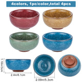 Globleland 4Pcs 4 Colors Multifunctional Ink Dish Plate, Mini Ink Dish for Chinese Calligraphy, Mixed Color, 6.1x3cm, Inner Diameter: 5.3cm, 1pc/color