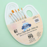 Globleland Paint Brushes Watercolor Brushes Set, with Plastic Paint Palette and Wood Brushes, Blanched Almond, 22.5x16.7cm