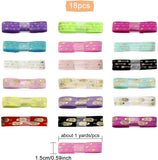 18 Yards Fold Over Elastic Printed Ribbon Band 3/5 Sewing Stretch Elastic Trim Foldover Headband for Hair Ties DIY Sewing Crafts