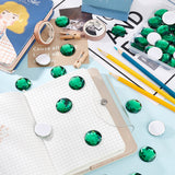Globleland 50Pcs Self-Adhesive Acrylic Rhinestone Stickers, for DIY Decoration and Crafts, Faceted, Half Round, Green, 25x6mm