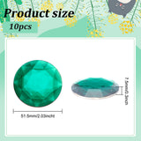 Globleland 10Pcs Self-Adhesive Acrylic Rhinestone Stickers, for DIY Decoration and Crafts, Faceted, Half Round, Green, 51.5x7.5mm