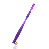 Globleland Resin Calligraphy Oblique Nib Pen Holder, with Removable Brass Flange, Purple, 17cm