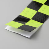 Globleland Waterproof PVC Reflective Warning Stickers, Safety Sign Caution Tartan Decals for Vehicle, Yellow Green, 50x0.3mm, about 25m/roll