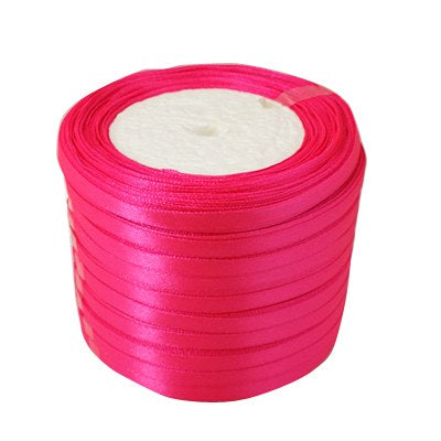 Globleland 1 Group Single Face Satin Ribbon, Polyester Ribbon, Hot Pink, 1/2  inch(12mm), about 25yards/roll(22.86m/roll), 250yards/group(228.6m/group),  10rolls/group