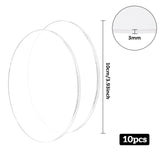 Acrylic Transparent Pressure Plate, Flat Round, Clear, 100x3mm