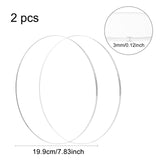 Acrylic Transparent Pressure Plate, Flat Round, Clear, 199x3mm