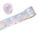 Globleland Ocean Theme Pattern Adhesive Paper Tapes, Decorative Sticker Roll Tape, for Card-Making, Scrapbooking, Diary, Planner, Envelope & Notebooks, Misty Rose, Jellyfish Pattern, 40mm, about 3.28 Yards(3m)/Roll