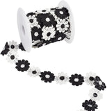 Black & White Daisy Decorating Lace Trim Ribbons, 7.5 Yard ?¡§¡é1 Flower Style Polyester DIY Ribbon for Sewing, Craft Decoration