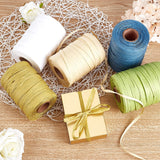 328 Yards 8mm Wide Raffia Ribbon Raffia Paper Craft Ribbon Packing Twine for Festival Christmas Gifts DIY Decoration and Weaving, Goldenrod