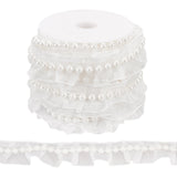 Pleated Organza with Plastic Beads Ribbon
