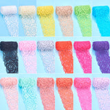 18 Colors 1 Yard Each Lace Fabric Stretch Elastic 1.57 inches Wide Trim Lace for Headbands Garters Wedding Bouquet Making