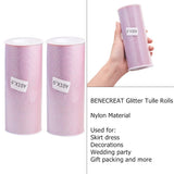 2 Rolls Glitter Tulle Pink Tulle Fabric Rolls 6 inch x 10 Yards(30 feet) for Decoration Bows, Craft Making, Wedding Party Ribbon - 20 Yards in Total