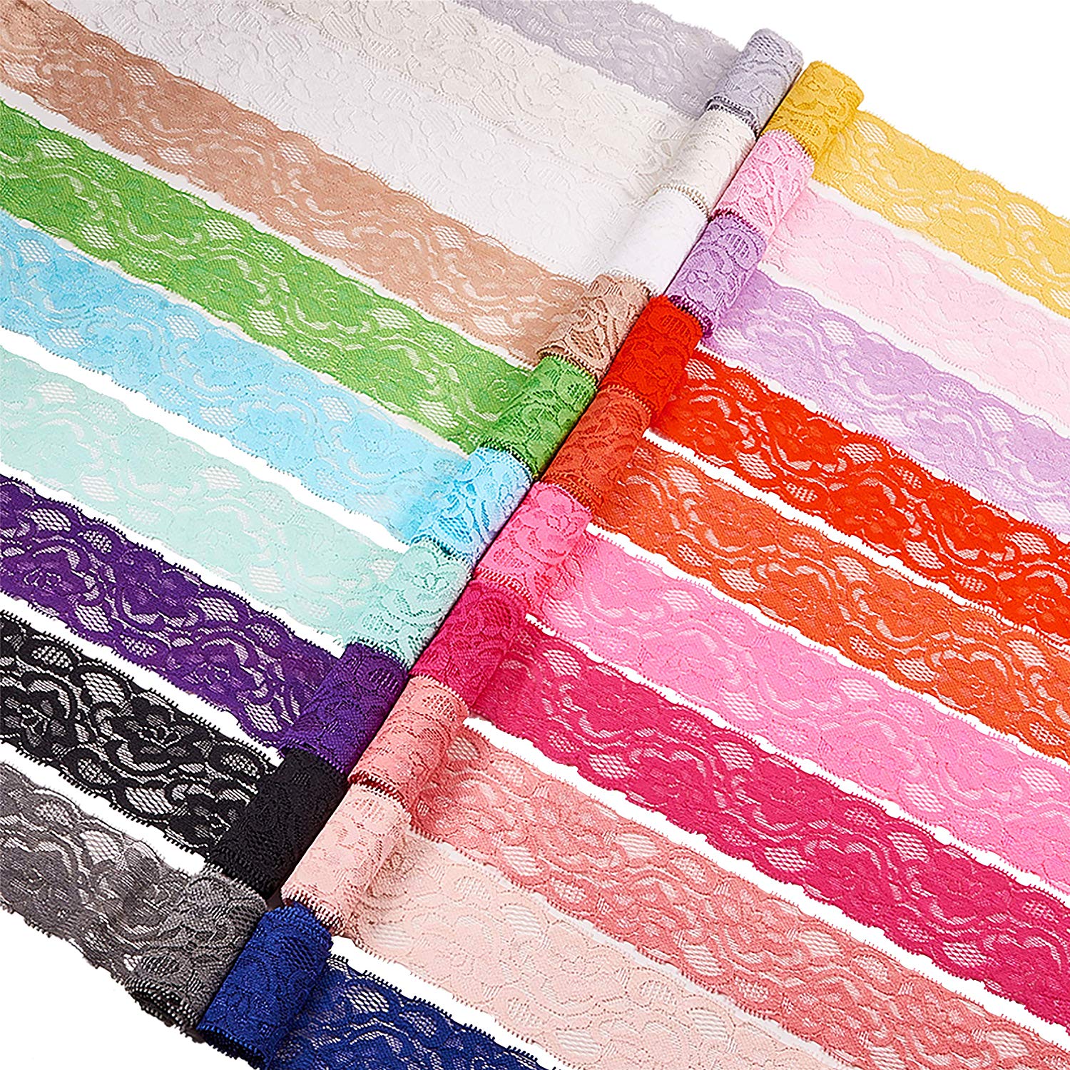 Peach color guipure elastic lace trim - Lace trim - lace fabric from