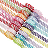 59 Yards Gingham Polyester Ribbon 18colors 3/8 Inch x 3.28yards Plaid Tartan Fabric Craft Ribbon for Hair Accessories Craft and Gift Wrapping Party Decorations