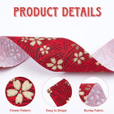 1 Set Fingerinspire Japanese Kimono Style Floral Cotton Ribbon, Single Printed, for DIY Hair Bow, Headwear, Handmade Trim, Mixed Color, 1-1/2 inch(40mm), 9 colors, 2yard/color, 18yard/set.