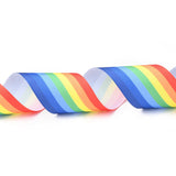 1 Roll Rainbow Polyester Ribbon, Single Face Printed Grosgrain Ribbon, for Crafts Gift Wrapping, Party Decoration, Colorful, 2 inch(51mm), 5 yards/roll(4.57m/roll)