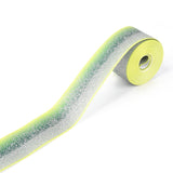 2 Roll Gradient Polyester Ribbon, Single Face Printed Grosgrain Ribbon, with Glitter Powders, for Crafts Gift Wrapping, Party Decoration, Green Yellow, 1-1/2 inch(38mm), about 5 yards/roll(4.57m/roll)