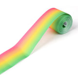 1 Roll Gradient Rainbow Polyester Ribbon, Single Face Printed Grosgrain Ribbon, for Crafts Gift Wrapping, Party Decoration, Colorful, 2 inch(50mm), about 5 yards/roll(4.57m/roll)