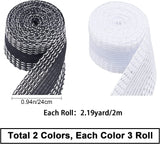 6 Rolls 2 Colors Polyester Ribbon