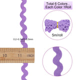 30M 6 Colors Wave Bending Fringe Trim