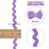 50M 10 Colors Wave Bending Fringe Trim