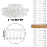 1 Bag 5 Yards Tassels Lace Edge Trim Ribbon White Vintage Flower Edging Trimmings Fabric Embroidered Applique for DIY Sewing Craft Wedding Bridal Dress Clothes Embellishment