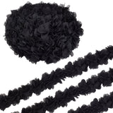 1 Bag 5 Yards 3D Chiffon Flower Lace Edge Trim Ribbon 1-7/8 Inch Width Vintage Style Black Edging Trimming Fabric for DIY Sewing Applique Wedding Dress Clothes Embroidery Decoration Accessories