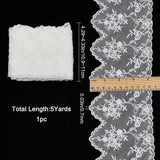 1 Bag 5 Yards 4.3 Inch Wide Lace Edge Trim Ribbon Floral Lace Ribbon White Flowers Embroidered Tulle Edging Trimmings for DIY Sewing Crafts Dress Tablecloth Hair Band Wedding Decorations