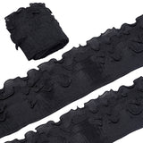 1 Bag 11cm Wide 4-Layer Elastic Ruffle Chiffon Ribbon Black Pleated Lace Edge Trim Gathered Edging Trimming Fabric for Wedding Party Dress Cloth Applique Embellishment DIY Sewing Crafts
