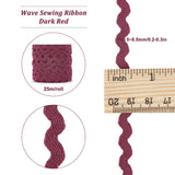 1 Bag Polyester Ribbons, Wave Shape, Gainsboro, 7~8mm, 15yard/bundle, 6bundles/bag