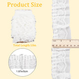 1 Bag 11 Yards White Double-Layer Pleated Chiffon Lace Trim 5cm Wide 2-Layer Gathered Ruffle Trim Edging Tulle Trimmings Fabric Ribbon for Home DIY Sewing Crafts Costume Pillowcase Embellishments