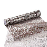 Silver Color Musical Note Printed Deco Mesh Ribbons