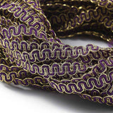 50 m Filigree Corrugated Lace Ribbon, Wave Shape, for Clothing Accessories, Home Decoration, Purple, 3/8 inch(9~10mm)