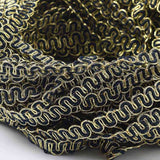 50 m Filigree Corrugated Lace Ribbon, Wave Shape, for Clothing Accessories, Home Decoration, Black, 3/8 inch(9~10mm)