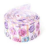 2 Roll Floral Printed Grosgrain Ribbon, for DIY Craft Hair Bow Gift Packing Festival Wedding Party Birthday Decoration, Pink, 1-1/2 inch(38mm), 10 yards/roll(9.14m/roll)