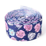 2 Roll Floral Printed Grosgrain Ribbon, for DIY Craft Hair Bow Gift Packing Festival Wedding Party Birthday Decoration, Slate Blue, 1-1/2 inch(38mm), 10 yards/roll(9.14m/roll)