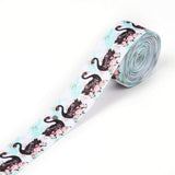 2 Roll Swan Pattern Printed Grosgrain Ribbon, for DIY Craft Hair Bow Gift Packing Festival Wedding Party Birthday Decoration, Pale Turquoise, 1-1/2 inch(38mm), 10 yards/roll(9.14m/roll)