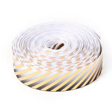 2 Roll Laser Polyester Grosgrain Ribbon, Single Face Printed, for Bows Gift Wrapping, Festival Party Decoration, Stripe Pattern, 7/8 inch(22mm), 10 yards/roll(9.14m/roll)