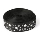 2 Roll Laser Polyester Grosgrain Ribbon, Single Face Printed, for Bows Gift Wrapping, Festival Party Decoration, Star Pattern, 7/8 inch(22mm), 10 yards/roll(9.14m/roll)