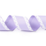 2 Roll Polyester Printed Grosgrain Ribbon, Single Face Lace Pattern, for DIY Handmade Craft, Gift Decoration , Lilac, 1-1/2 inch(38mm), 10 yards/roll(9.14m/roll)