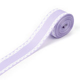 2 Roll Polyester Printed Grosgrain Ribbon, Single Face Lace Pattern, for DIY Handmade Craft, Gift Decoration , Lilac, 1-1/2 inch(38mm), 10 yards/roll(9.14m/roll)