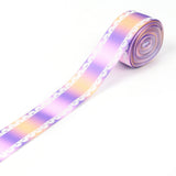 2 Roll Polyester Printed Grosgrain Ribbon, Single Face Lace Pattern, for DIY Handmade Craft, Gift Decoration , Dark Orchid, 1-1/2 inch(38mm), 10 yards/roll(9.14m/roll)