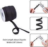 3 Rolls Cotton Ribbons, 10mm Herringbone Ribbons Cotton Tape Webbing Strap Ribbon Border Trim Edging Belt for Craft Bunting Dressmaking Sewing, 25 Yards/Roll
