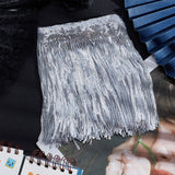 1 Bag 5 Yards Sequins Lace Tassel Fringe Trim Paillettes Bling Sewing Fringe Trim Metallic Sequin Trim for DIY Craft Sewing Clothing Stage Costume Decor
