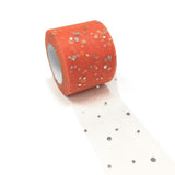5 Roll Glitter Sequin Deco Mesh Ribbons, Tulle Fabric, Tulle Roll Spool Fabric For Skirt Making, Orange Red, 2 inch(5cm), about 25yards/roll(22.86m/roll)