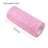 5 Roll Glitter Sequin Deco Mesh Ribbons, Tulle Fabric, Tulle Roll Spool Fabric For Skirt Making, Flamingo, 6 inch(15cm), about 25yards/roll(22.86m/roll)