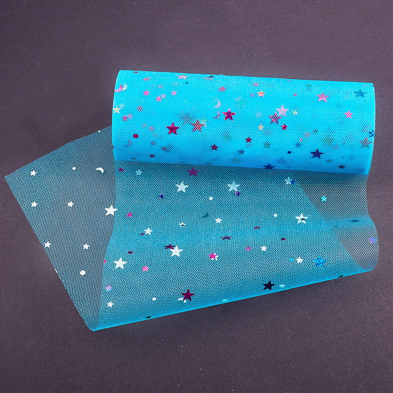 Globleland 5 Roll Glitter Sequin Deco Mesh Ribbons, Tulle Fabric